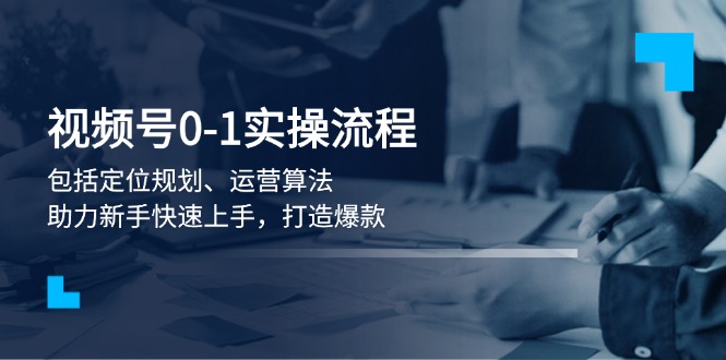 视频号0-1实战流程，包括定位规划、运营算法，助力新手快速上手，打造爆款-皓收集 | 网创宝典