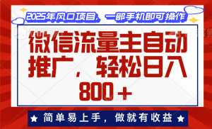 微信流量主自动推广，轻松日入800+，简单易上手，做就有收益。--皓收集 | 网创宝典