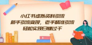 小红书虚拟资料引流，新手引流变现，老手精准引流，轻松实现日赚过千--皓收集 | 网创宝典