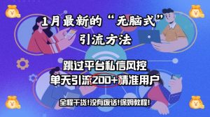 1月最新的“无脑式”引流方法，跳过平台私信风控，单天引流200+精准用户--皓收集 | 网创宝典