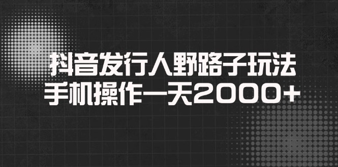 抖音发行人野路子玩法，手机操作一天2000+-皓收集 | 网创宝典