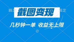 截图变现，几秒钟一单，收益无上限--皓收集 | 网创宝典