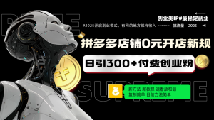 拼多多店铺0元开店新规，日引300+付费创业粉，目前方法简单复制粘贴可矩阵--皓收集 | 网创宝典