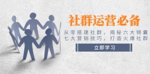 社群运营必备！从零搭建社群，揭秘六大锦囊、七大营销技巧，打造火爆社群--皓收集 | 网创宝典