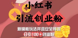 小红书引流创业粉，新模板玩法并且安全导流，日引100+创业粉--皓收集 | 网创宝典