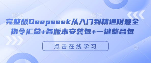 完整版Deepseek从入门到精通附最全指令汇总+各版本安装包+一键整合包-皓收集 | 网创宝典