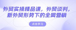 外贸实操精品课，外贸谈判，新外贸形势下的全网营销--皓收集 | 网创宝典