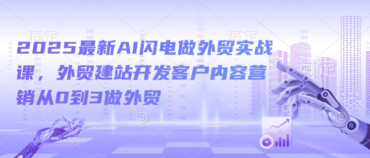 2025最新AI闪电做外贸实战课，外贸建站开发客户内容营销从0到3做外贸-皓收集 | 网创宝典