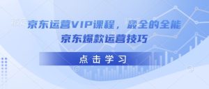 京东运营VIP课程，最全的全能京东爆款运营技巧--皓收集 | 网创宝典