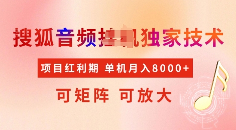 全网首发搜狐音频挂JI独家技术，项目红利期，可矩阵可放大，稳定月入8k【揭秘】-皓收集 | 网创宝典