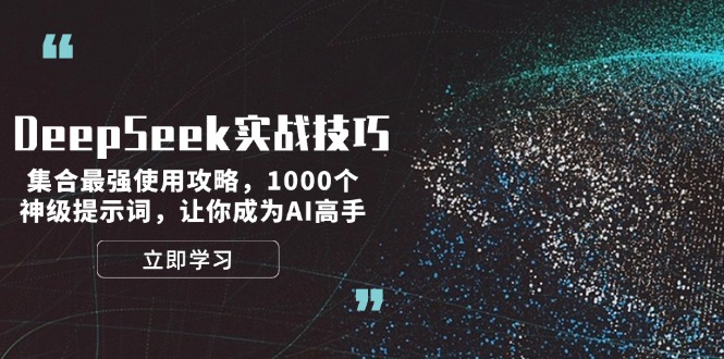 DeepSeek实战技巧：集合最强使用攻略，1000个神级提示词，让你成为AI高手-皓收集 | 网创宝典