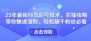 25年最新抖音起号技术，实操攻略带你快速涨粉，轻松破千粉丝必看--皓收集 | 网创宝典