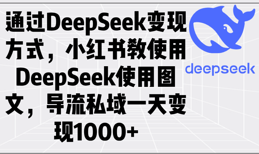 通过DeepSeek变现方式，小红书教使用DeepSeek图文，导流私域一天变现1000+-皓收集 | 网创宝典