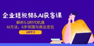 企业短视频&AI获客课：解析5.0时代机遇，AI方法，6步突围与商业定位--皓收集 | 网创宝典