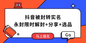 抖音被封转实名攻略，永久封禁也能限时解封，分享解封后高效选品技巧--皓收集 | 网创宝典