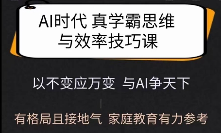 Ai时代真学霸思维与学习方法课，有格局且接地气，家庭教育有力参考-皓收集 | 网创宝典