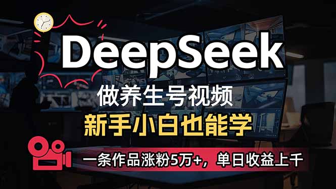 小白用DeepSeek做养生号，一条作品涨粉5万+，单日收益上千-皓收集 | 网创宝典