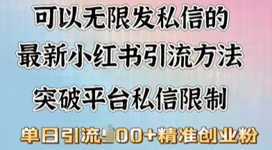 最新“摆烂式”引流打法，小红书私信引流，单天引流100+-皓收集 | 网创宝典