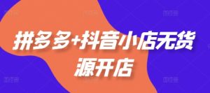拼多多+抖音小店无货源开店，包括：选品、运营、基础、付费推广、爆款案例等(更新25年2月)--皓收集 | 网创宝典