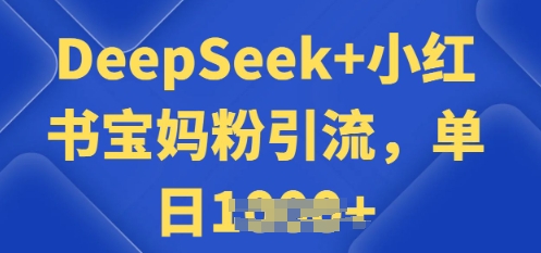 用 DeepSeek + 小红书做搬运工，每天 2 小时，引流宝妈粉月变现过W-皓收集 | 网创宝典