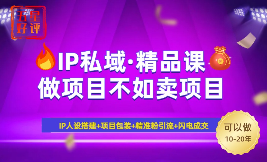 2025年“IP私域·密训精品课”，日赚3000+小白避坑年赚百万，暴力引流…-皓收集 | 网创宝典