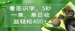 看图识字，5秒一单，单日收益轻松400+--皓收集 | 网创宝典