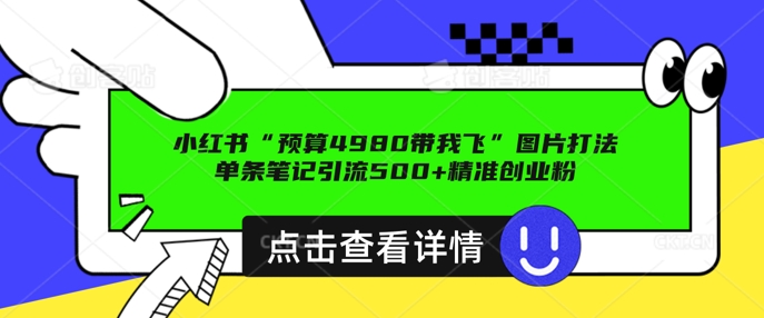 小红书图片引流打法，一张图片引爆创业粉 私信回不完，单条笔记引流500+精准创业粉-皓收集 | 网创宝典