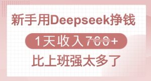 新手用Deepseek挣钱，1天收入多张，比上班强太多了--皓收集 | 网创宝典