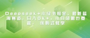 Deepseek+小绿书掘金，最新蓝海赛道，日入6k+，小白闭眼也要做， 保姆式教学--皓收集 | 网创宝典