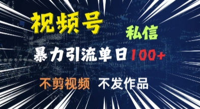 视频号私信，强提醒，不发视频，不剪视频，有操作就有人，单人单日引流100-皓收集 | 网创宝典