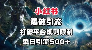 小红书爆破引流，打破平台的规则限制，单日引流500+精准粉--皓收集 | 网创宝典