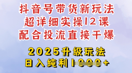 2025全新升级抖音带货玩法，一天纯利四位数，从剪辑到选品再到发布投流，超详细玩法揭秘-皓收集 | 网创宝典