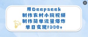 用Deepseek制作农村小院视频，制作简单流量爆炸，单日变现多张-皓收集 | 网创宝典