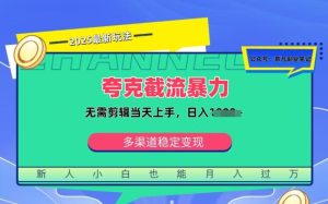 夸克暴力截流拉新：无需剪辑当天上手，一部手机随时随地可做，日入多张--皓收集 | 网创宝典