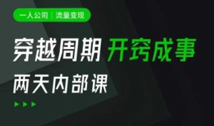一人公司：流量变现课，一人公司的方法模型拆解， 拆解富人思维，流量思维，小老板思维等--皓收集 | 网创宝典