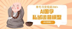 AI国学私域运营模型，单号月变现过W--皓收集 | 网创宝典