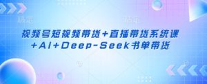 视频号短视频带货+直播带货系统课+AI+Deep-Seek书单带货--皓收集 | 网创宝典