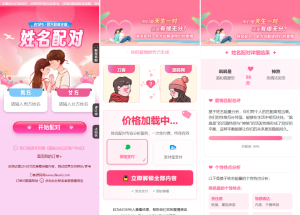 2025姓名配对测算系统最新源码 带后台--皓收集 | 网创宝典