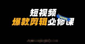 短视频爆款剪辑必修课，剪映专业版实操+自媒体技巧--皓收集 | 网创宝典