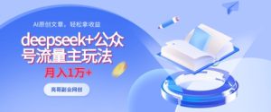deepseek+公众号流量主玩法，ai原创，月入1w+--皓收集 | 网创宝典