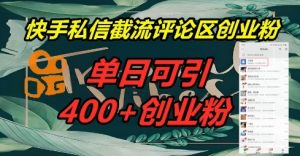 快手私信截流创业粉，一天引流400+--皓收集 | 网创宝典