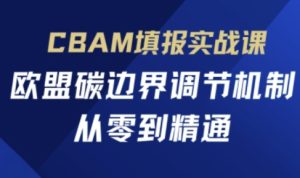 CBAM填报实战课，欧盟碳边界调节机制，从零到精通--皓收集 | 网创宝典