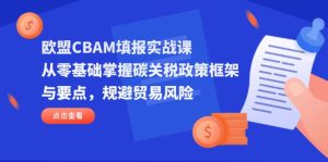 欧盟CBAM填报实战课，从零基础掌握碳关税政策框架与要点，规避贸易风险--皓收集 | 网创宝典