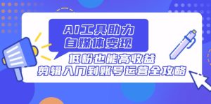 AI工具助力自媒体变现，低粉也能高收益，剪辑入门到账号运营全攻略--皓收集 | 网创宝典