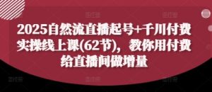 2025自然流直播起号+千川付费实操线上课(62节)，教你用付费给直播间做增量--皓收集 | 网创宝典