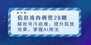 信息流内训营28期，解账号冷启难，提升投放效果，掌握AI用法--皓收集 | 网创宝典