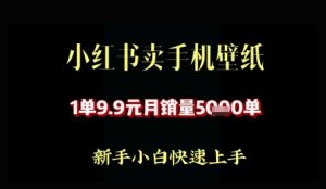 小红书卖AI手机壁纸，1单9.9，月销量5000单--皓收集 | 网创宝典