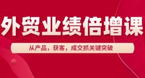 外贸业绩倍增课，从产品，获客，成交抓关键突破--皓收集 | 网创宝典