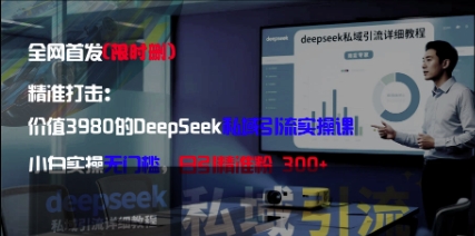 精准打击：价值3980的DeepSeek私域引流实操课，小白实操无门槛，日引精准粉300+--皓收集 | 网创宝典