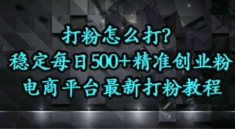 打粉怎么打？电商平台打精准创业粉，每日引流500+精准粉--皓收集 | 网创宝典